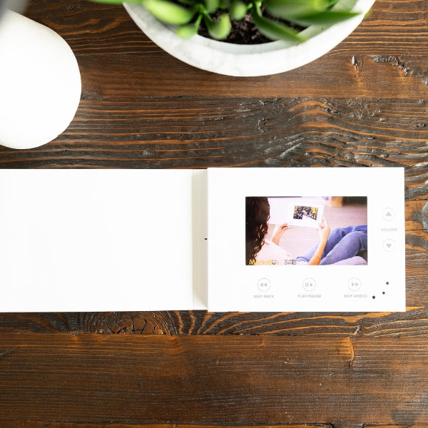 MediaBuk Video Brochure — 5 inch Screen — 5 × 7 size (2 color options)