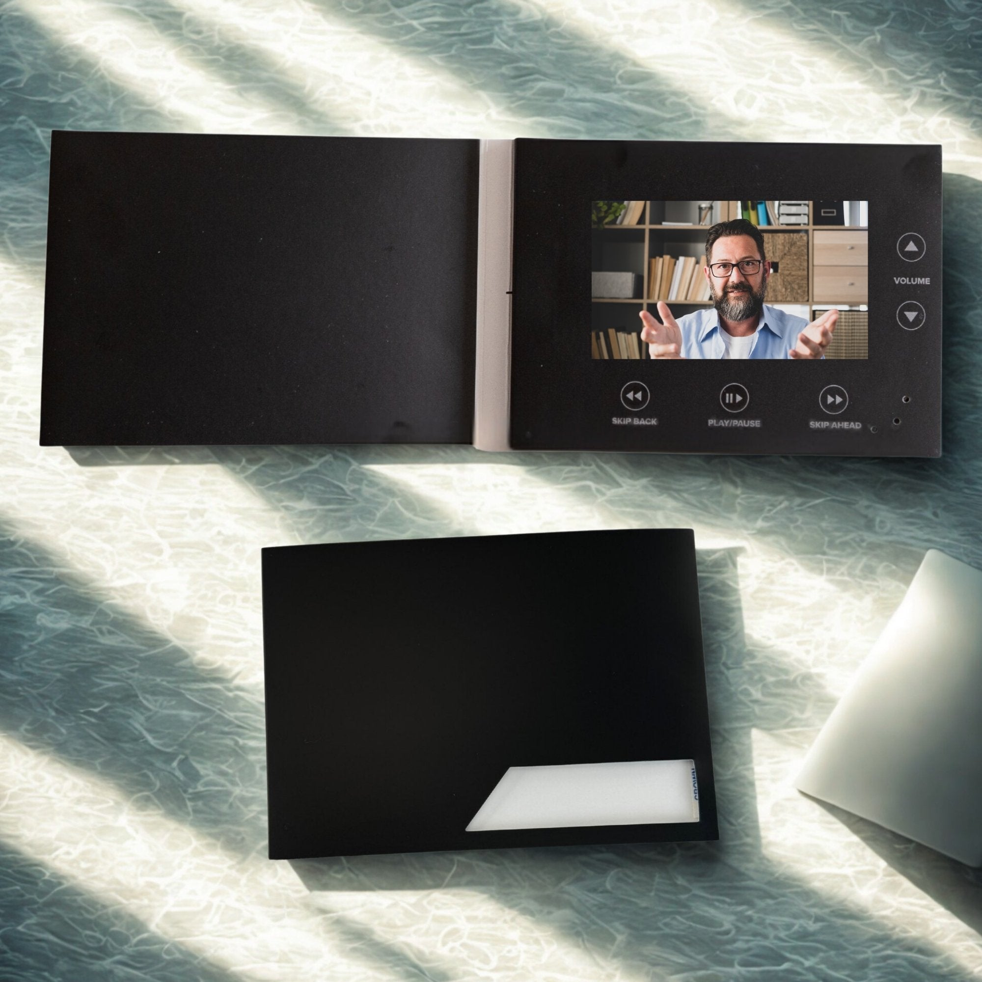 MediaBuk Video Brochure — 5 inch Screen — 5 × 7 size — Cover Image Window